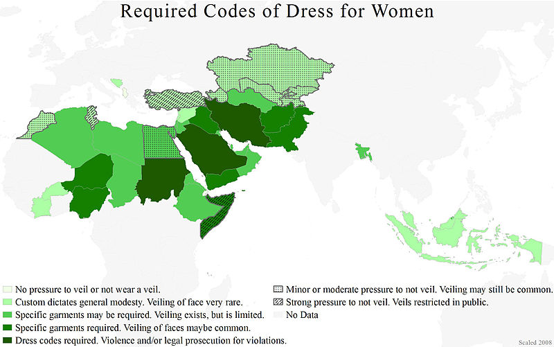 from Wikipedia Nov 2013http://en.wikipedia.org/wiki/Hijab_by_country