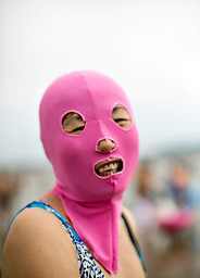 Ski mask on beach in China - 2012.jpg